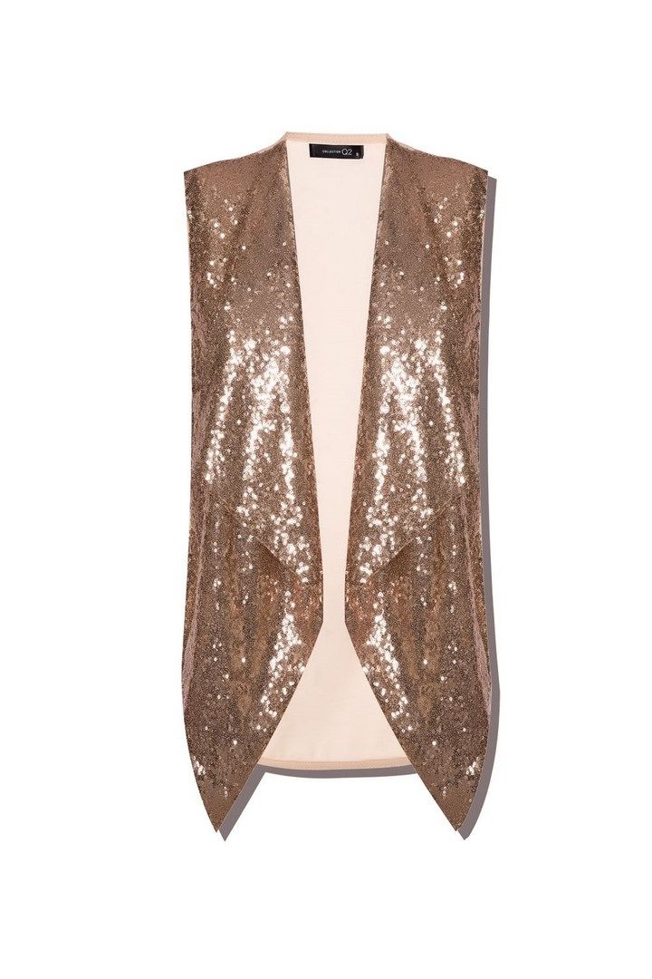 chaleco lentejuelas beige